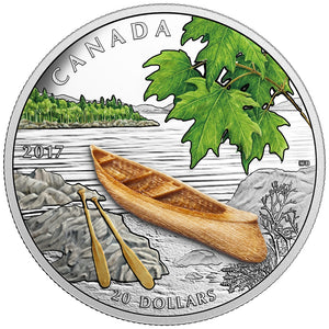 2017 - Canada - $20 - Canoe to Tranquil Times - Toned <br> (Writing on COA)