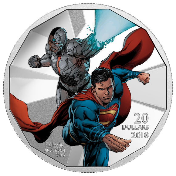 2018 - Canada - $20 - The Justice League - Cyborg and Superman
