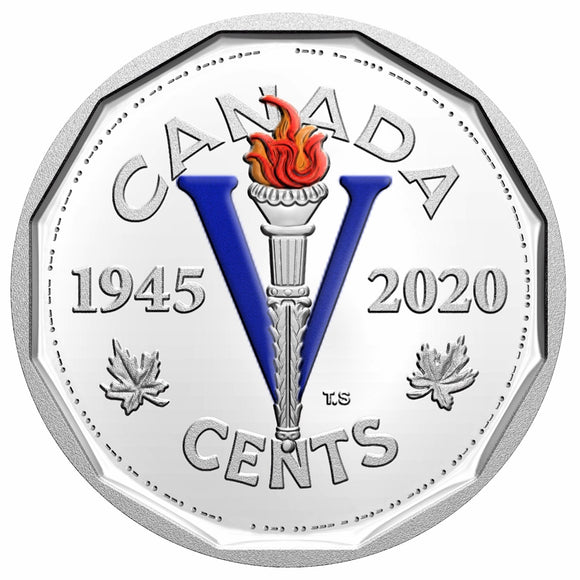 2020 (1945-) - Canada - 5c - 75th Anniv. VE-Day (Colourised) - Proof <br> (no sleeve, box and COA)