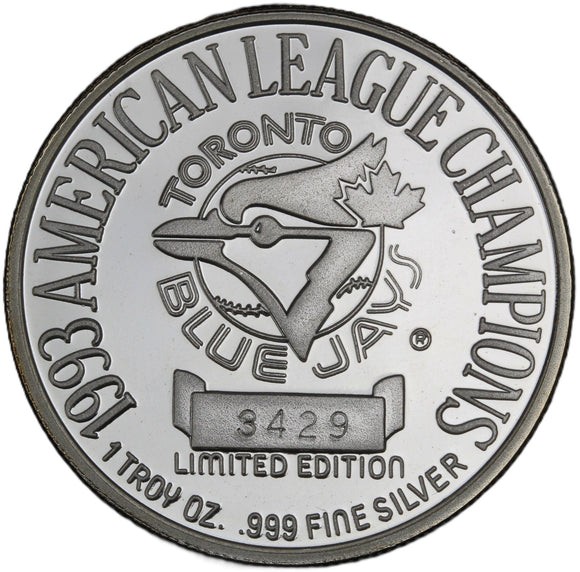 1993 - 1 oz - Toronto Blue Jays - Fine Silver