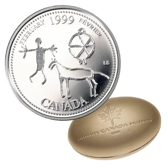 1999 - Canada - 25c - February, Etched in Stone - Proof - retail $15