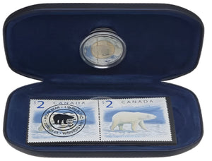 2000 W - Canada - Polar Bear - Coin & Stamp Set