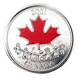 2001 P - Canada - 25c - Canada Day, Colourised <br> (coin only)