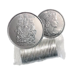 2002 P (1952-) - 50c - Jubilee Commemorative - Original Mint Roll (25pcs.)