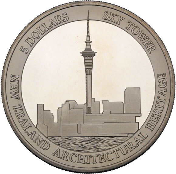 2002 - New Zealand - $5 - Sky Tower Auckland - BU