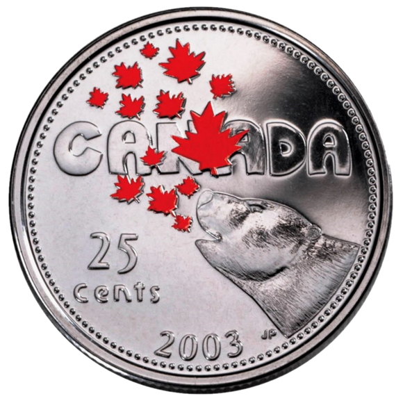 2003 P - Canada - 25c - P Canada Day, Colourised <br> (no sleeve)