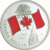 2005 - Canada - $1 - Proof - 40th Anniversary of Canada's National Flag - Red Enamel <br> (No Sleeve)