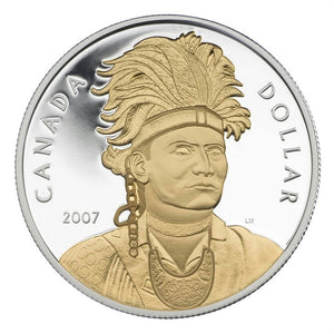 2007 - Canada - $1 - Thayendanegea, Proof, Gold plated <br> (no box and COA)
