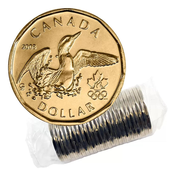 2008 - $1 - Lucky Loonie - Original Mint Roll (25 pcs)