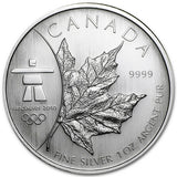 1 oz - 2008 - Maple Leaf - Vancouver 2010 - Fine Silver <br> (Toned)