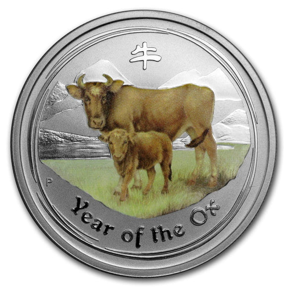 1/2 oz - 2009 - Year of the Ox - Coloured - Fine Silver