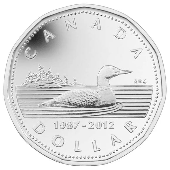 2012 - Canada - $1 - (1987-) - 25th Anniv. Loonie <br> (no box)