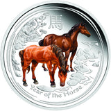 1/2 oz - 2014 - Year of the Horse - Coloured - Fine Silver