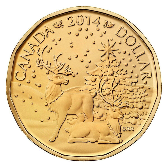 2014 - Canada - $1 - Reindeer <br> (no box)
