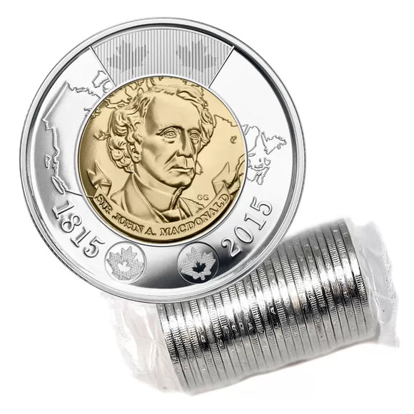 2015 (1815-) - Sir John A. Macdonald - $2 - Original Mint Roll (25pcs.)