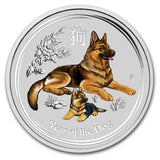 1/2 oz - 2018 - Year of the Dog - Coloured - Fine Silver