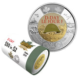 2019 - $2 - Canada - D-Day - Special Wrap Mint Roll (25pcs) - Coloured