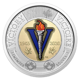 2020 (1945-) - $2 - Canada - 75th Anniv. of the End of WWII - Special Wrap Mint Roll (25pcs) - Coloured