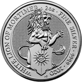 2 oz - 2020 - White Lion of Mortimer - Fine Silver