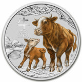 1 oz - 2021 - Lunar Year of the Ox - Coloured - Fine Silver