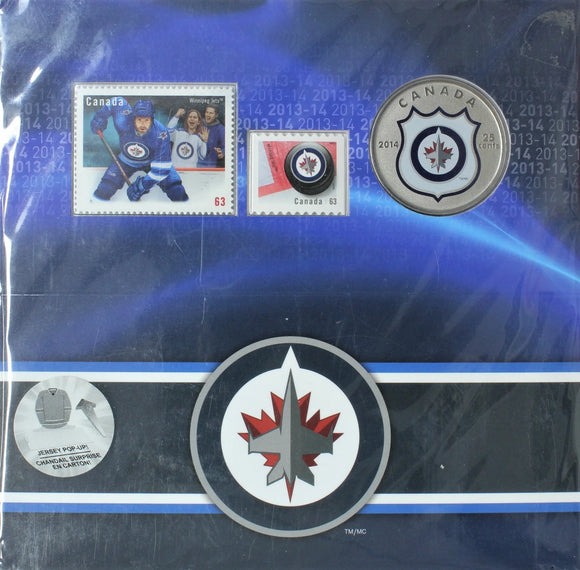 2014 - Canada - 25c - Winnipeg Jets - Stamp and Coin Set