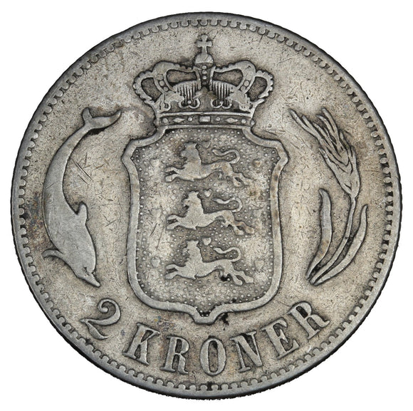 1875 (h) HC//CS - Denmark - 2 Kroner - VG8