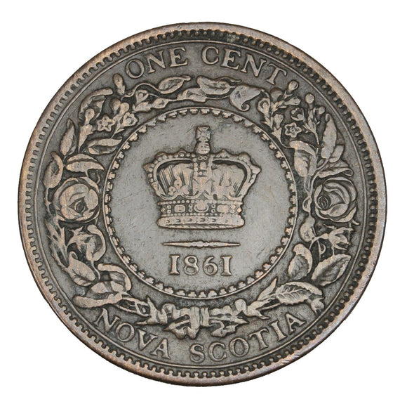 1861 Lg Rb - Nova Scotia - 1 Cent - F15