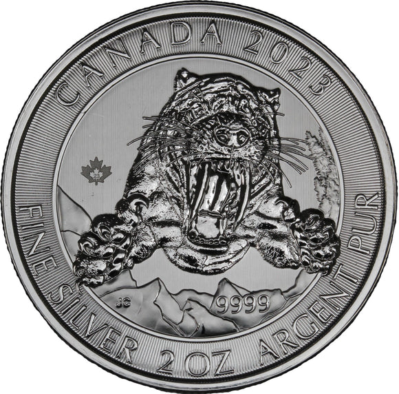 2 oz 2023 Smilodon SabreTooth Cat Fine Silver MK Coins