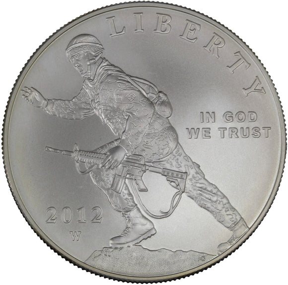 2012 - USA - $1 - Infantry Soldier Uncirculated Silver Dollar