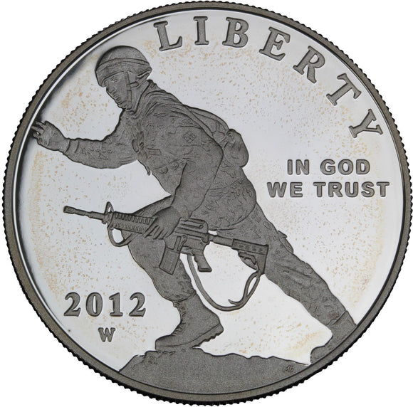 2012 - USA - $1 - Infantry Soldier Proof Silver Dollar