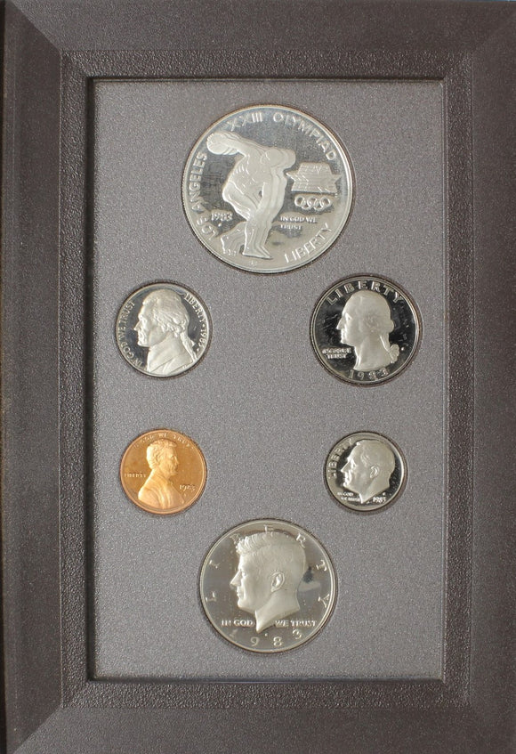 1983 S - USA - 6 Coins - Prestige Set with Olympic Dollar
