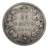 1881 - Canada - 25c - VG10