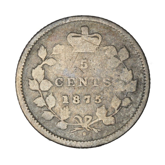 1875 H Lg Date - Canada - 5c - G4
