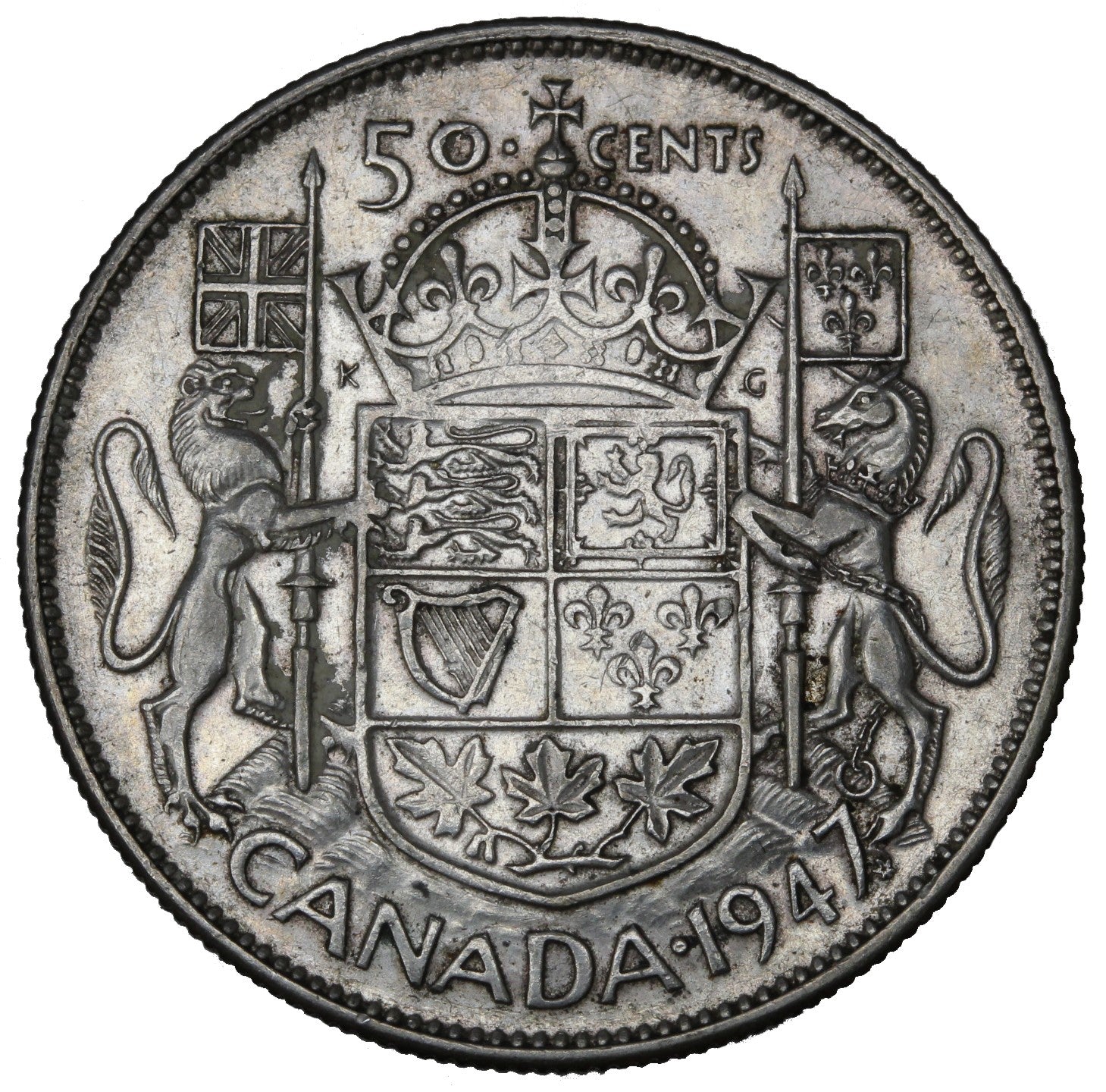 1947 Canada 50c ML S7 VF30 MK Coins
