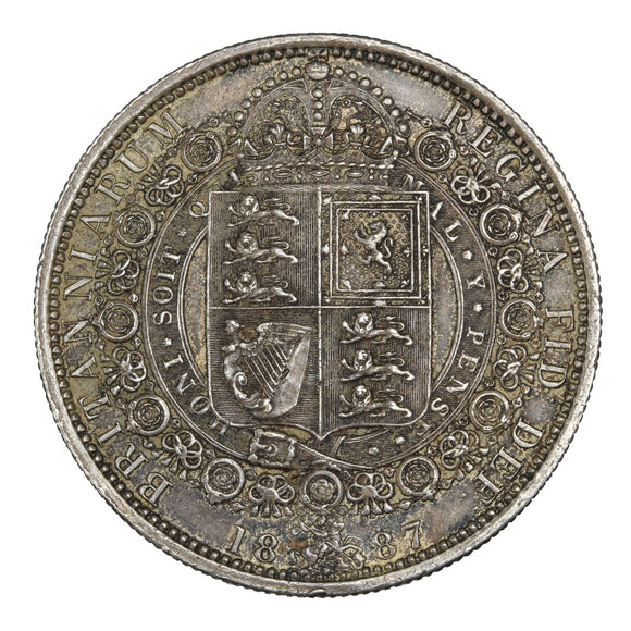 1887 - Great Britain - 1/2 Crown - AU58