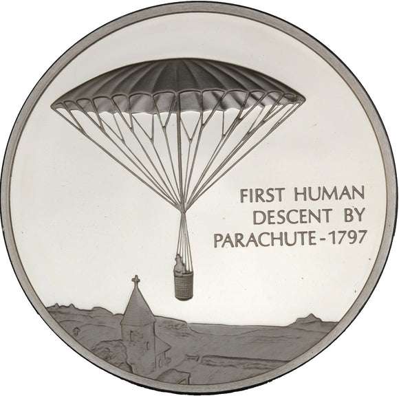 First Human Descent By Parachute 1797 - Ag925