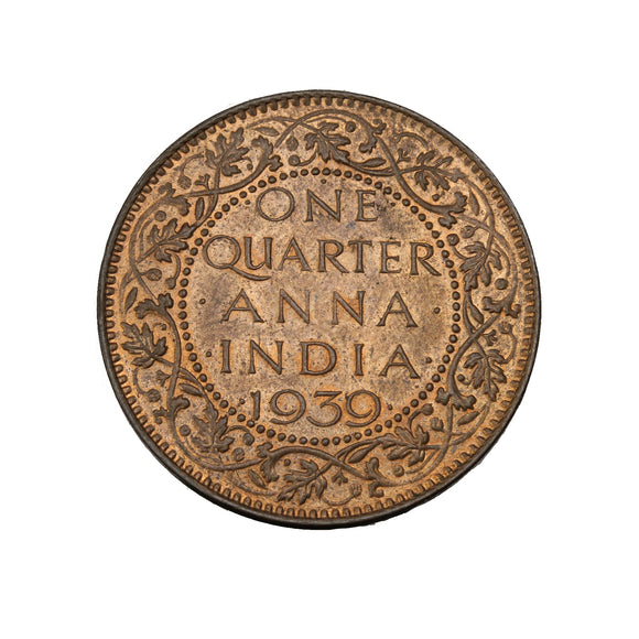 1939 b - India - 1/4 Anna - UNC