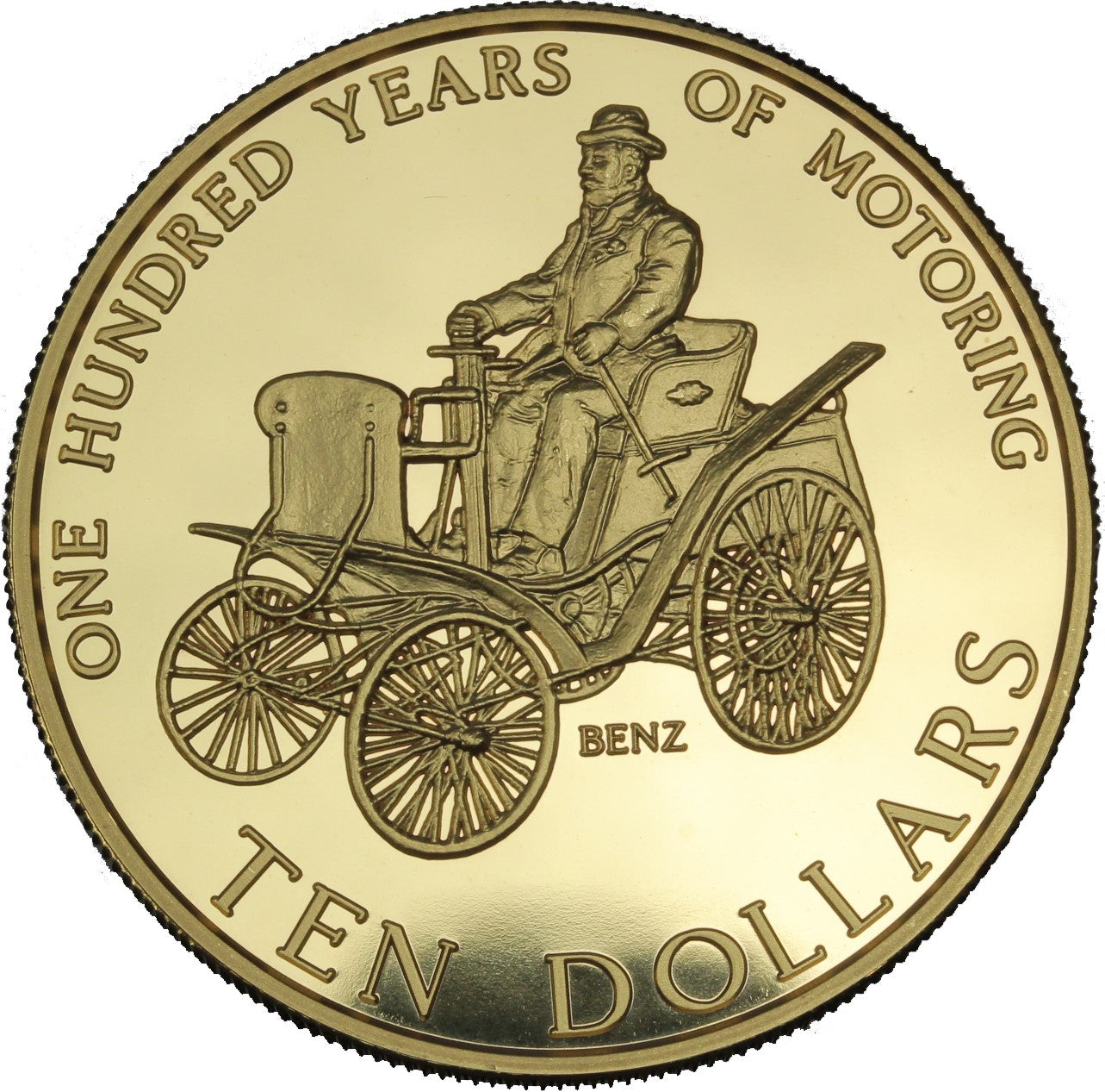 1998 - New Zealand - $10 - Benz Motoring - Proof Gold Gilded Coin – MK ...