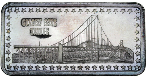 1 oz - Art Bar - Golden Gate Bridge - Fine Silver