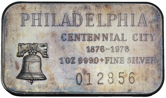 1 oz - Art Bar - Philadelphia Centennial City - Fine Silver