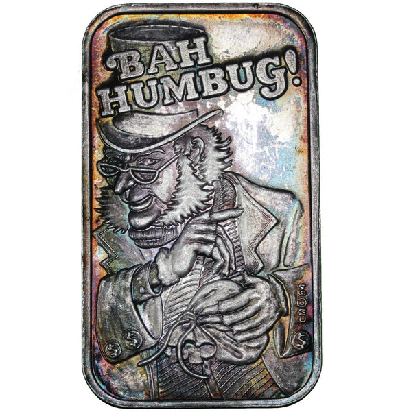 1 oz - Art Bar - Bah Humbug - Fine Silver