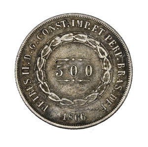 1866 - Brazil - 500 Reis - VF20