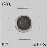 1843 - USA - 1/2 Dime - F15