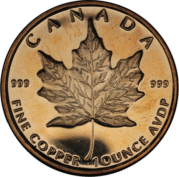 1 oz - Copper Round - Maple Leaf