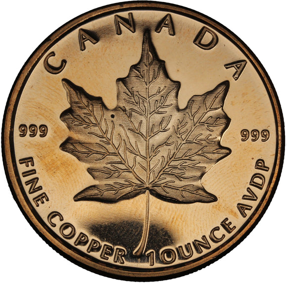 1 oz - Copper Round - Maple Leaf