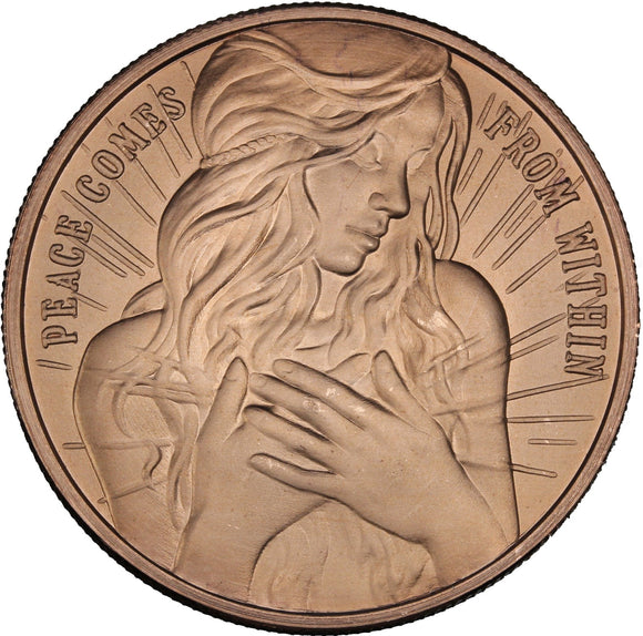 1 oz - Copper Round - Peace Comes From Within