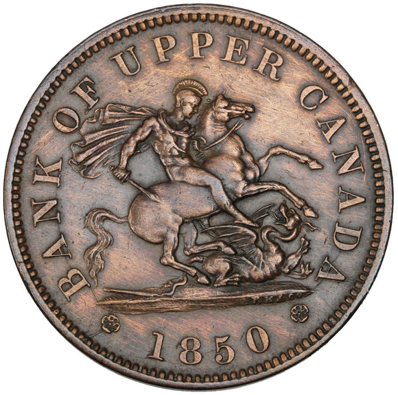 1850 - Bank of Upper Canada - 1 Penny - Without Dot - PC-641 - EF40