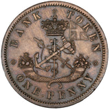 1854 - Bank of Upper Canada - 1 Penny - Plain 4 - PC-6C1 - EF40