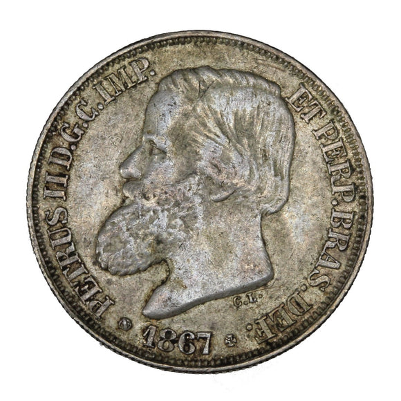 1867 - Brazil - 200 Reis - VF30