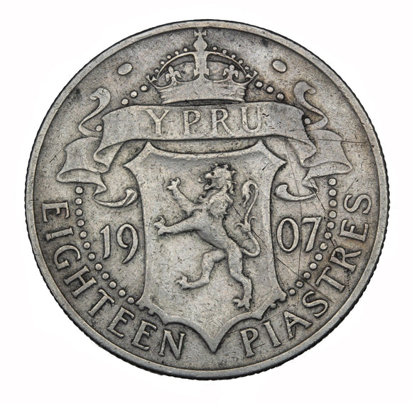 1907 - Cyprus - 18 Piastres - F12
